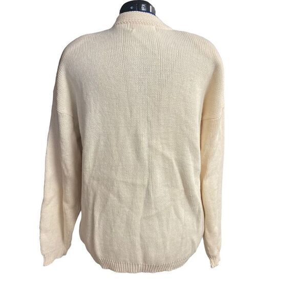 ASHLEY HILL Women’s Front Button Sweater Cardigan Ivory/Cream XL - Picture 8 of 12